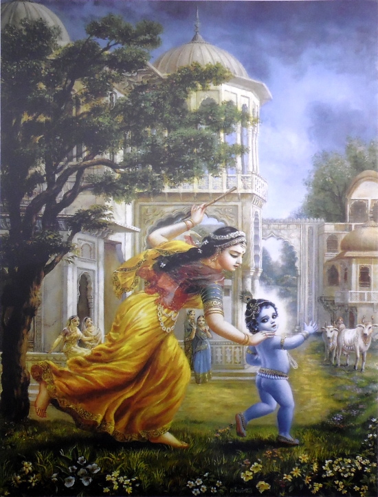Постер Яшода с маленьким Кришной (30 x 40 см). 