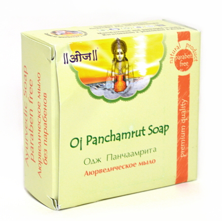 Мыло аюрведическое Панчаамрита Oj Panchamrut Soap (квадратная упаковка, 100 г).