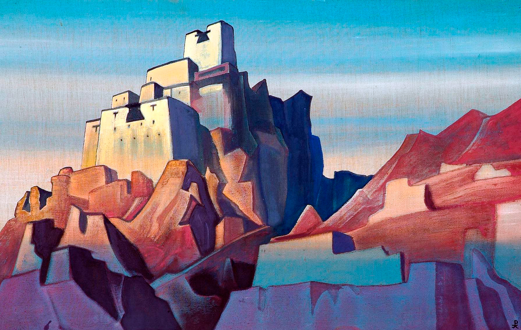 Замок в Ладакхе. 1933. Н.К. Рерих, Холст А3.