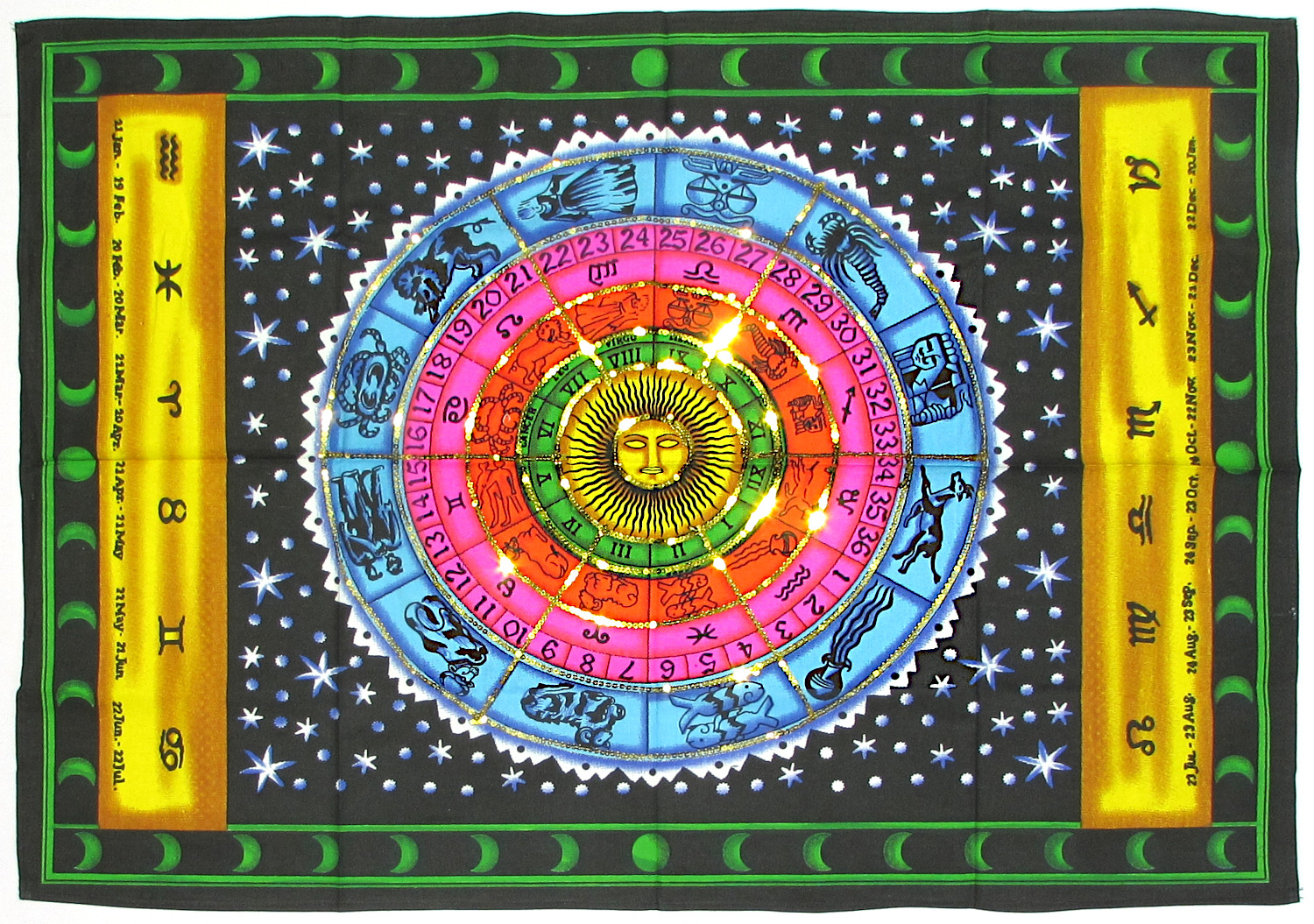 Панно с пайетками, Зодиакальный круг (цветной), 105 х 72 см.