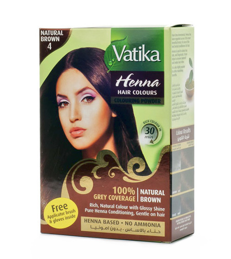 Хна для окраски волос Vatika Henna Natural Brown (коричневая), 6 пакетиков.