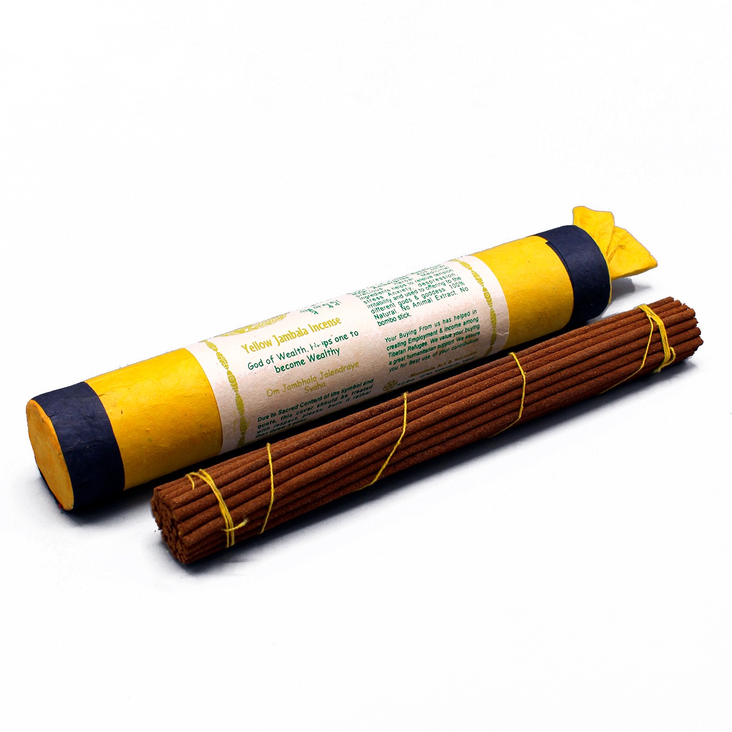 Благовоние Tibetan Deities Yellow Zambala Incense / Желтый Дзамбала, 25 палочек по 21 см. 