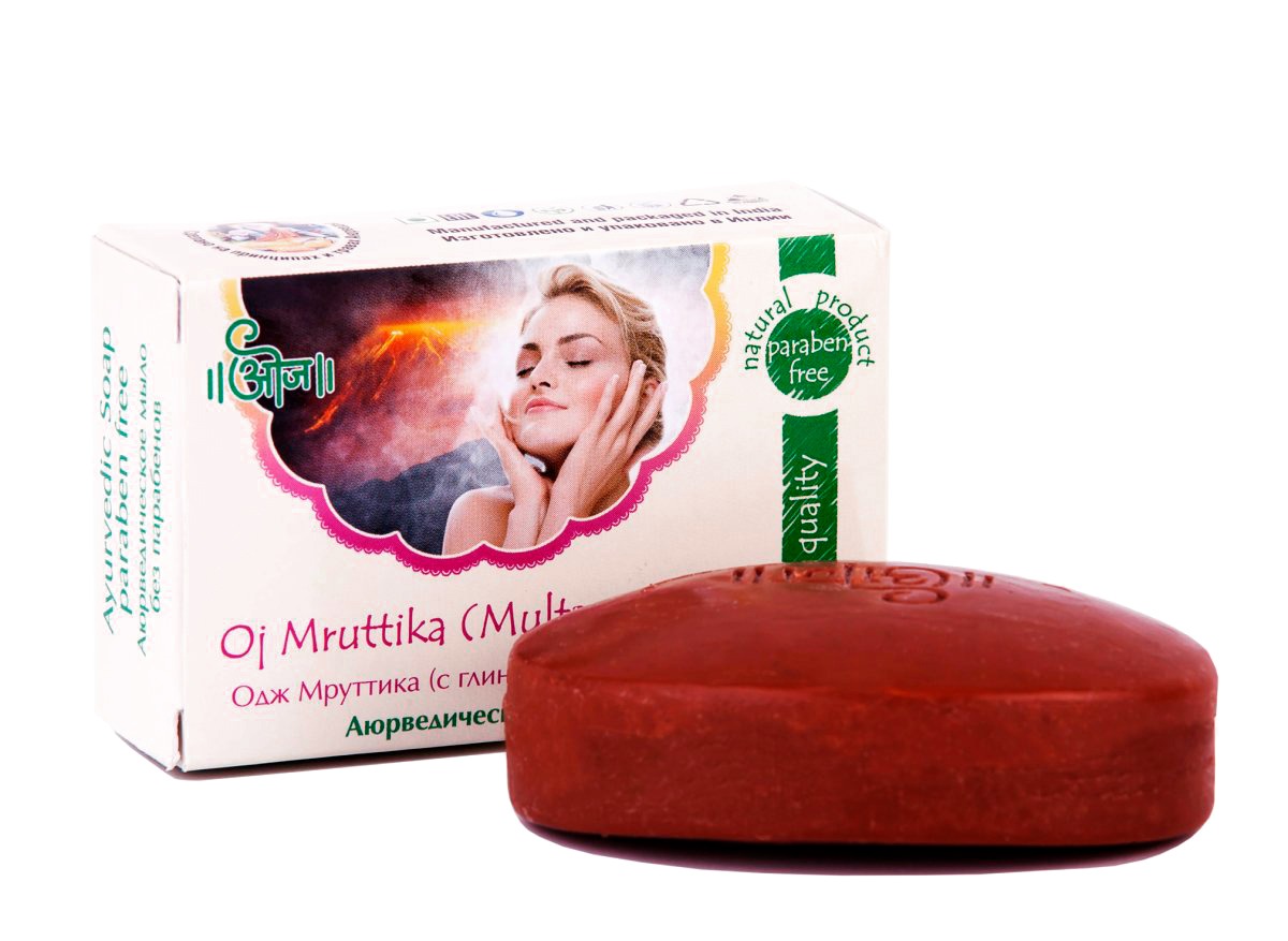Мыло аюрведическое Мруттика (с глиной мултани мутти) Oj Mruttika Soap (Multani Mitti). 