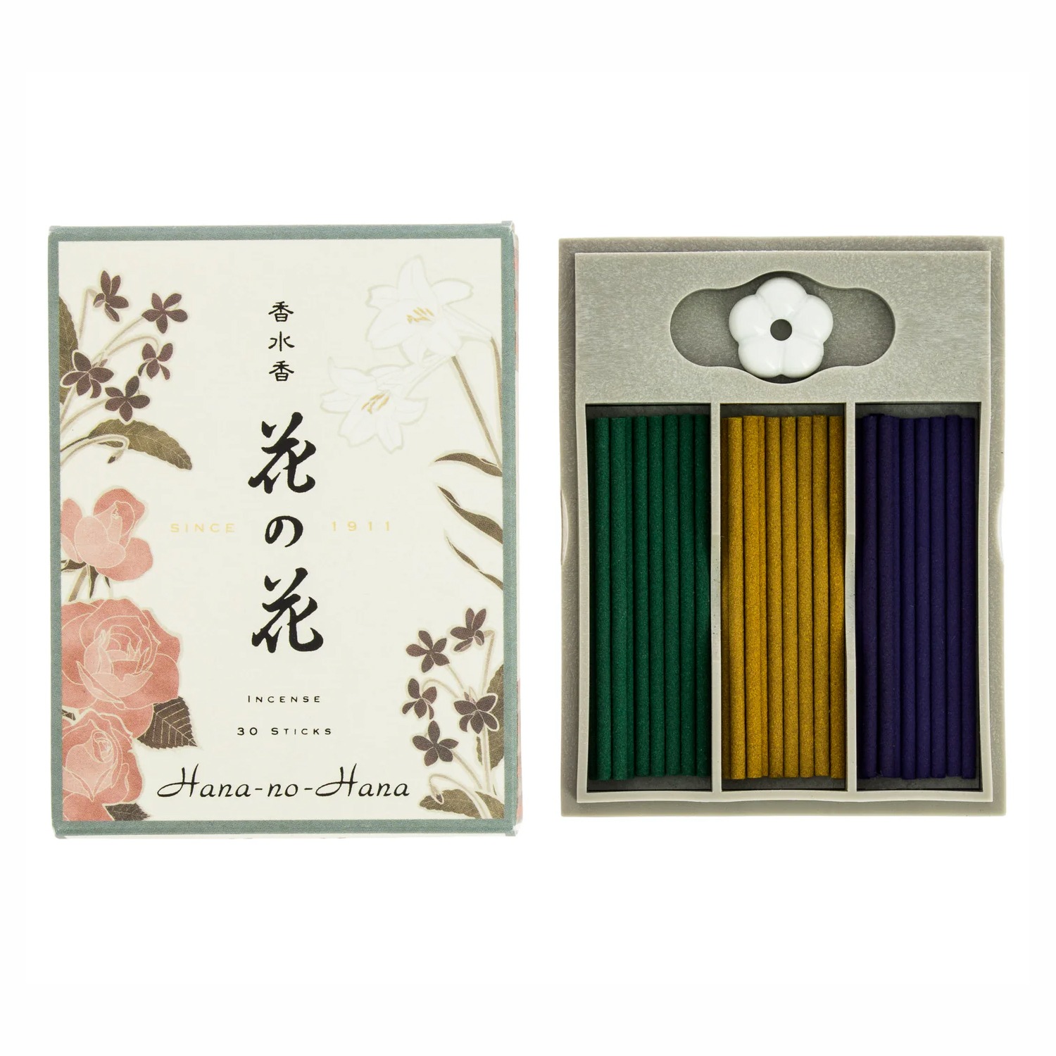 Благовоние Hana-no-Hana Assortment (лилия, роза, фиалка), набор из 30 палочек. 