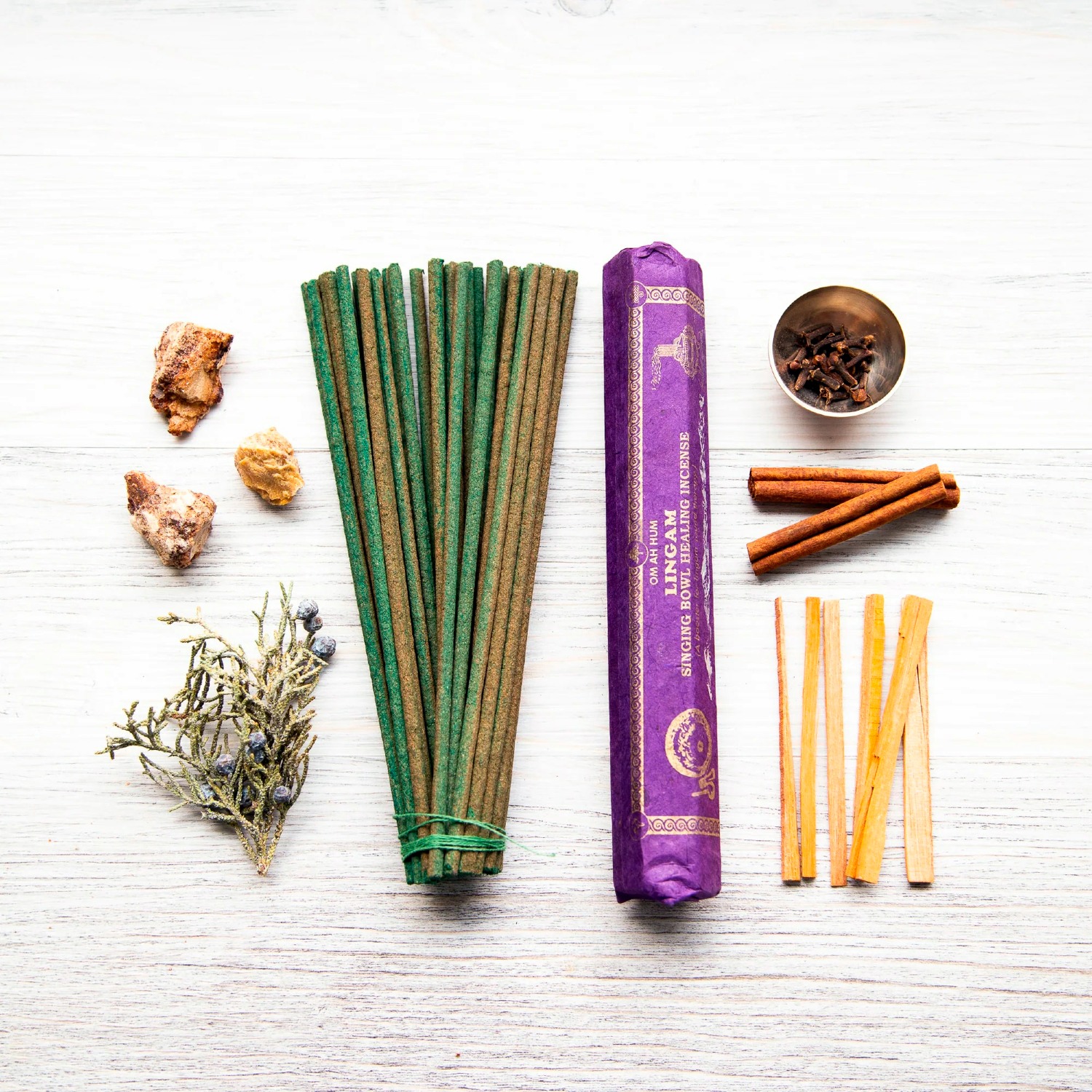 Благовоние тибетское Singing Bowl Healing Incense Lingam / Лингам, 37 палочек по 21,5 см. 
