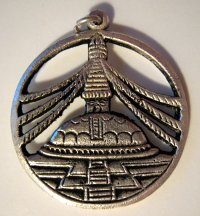 Купить Подвеска со ступой (белый металл) в интернет-магазине Ариаварта