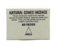 Купить Natural Cones Incense Amber (Натуральное конусное благовоние Амбер), 25 конусов по 3 см в интернет-магазине Ариаварта
